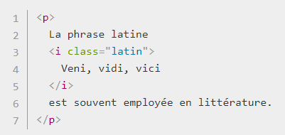code balise i