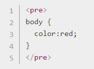 code balise pre
