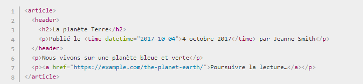Exemple code html