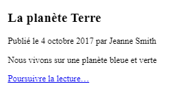 Résultat du code html