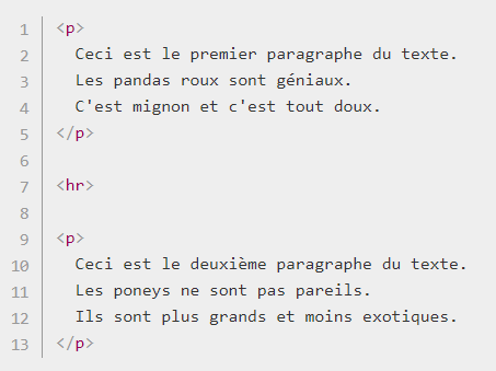Exemple code html