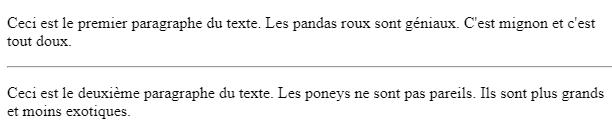 Résultat du code html