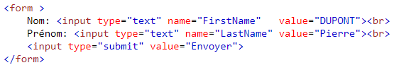 Exemple code html